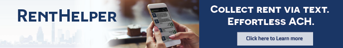 RentHelper banner ad. Collect rent via text. Effortless ACH.