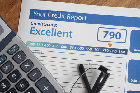 A credit report showing an excellent 790 score.